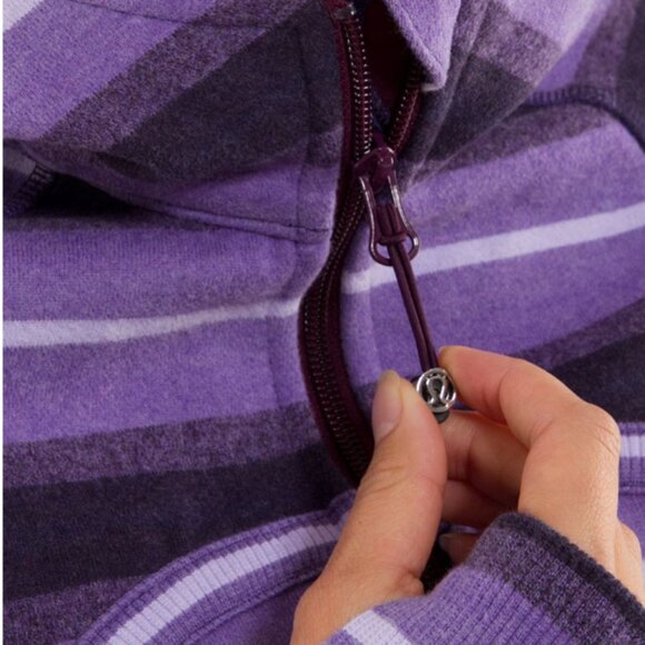 Lululemon Scuba Hoodie Stripe Purples Ombre Stripes Sz 8 - Picture 7 of 9